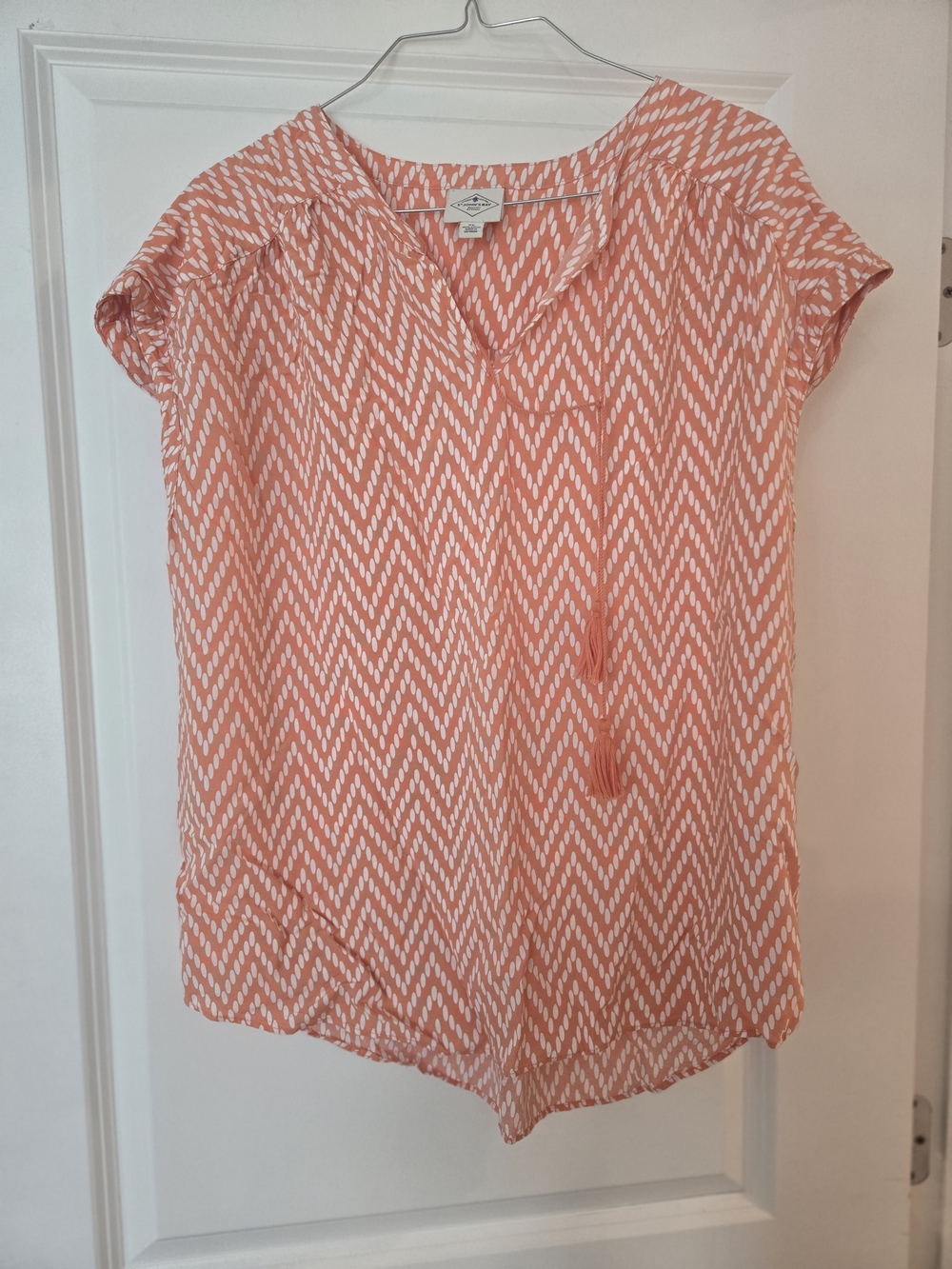 St. John's Bay Coral Chevron Tie-Front Blouse